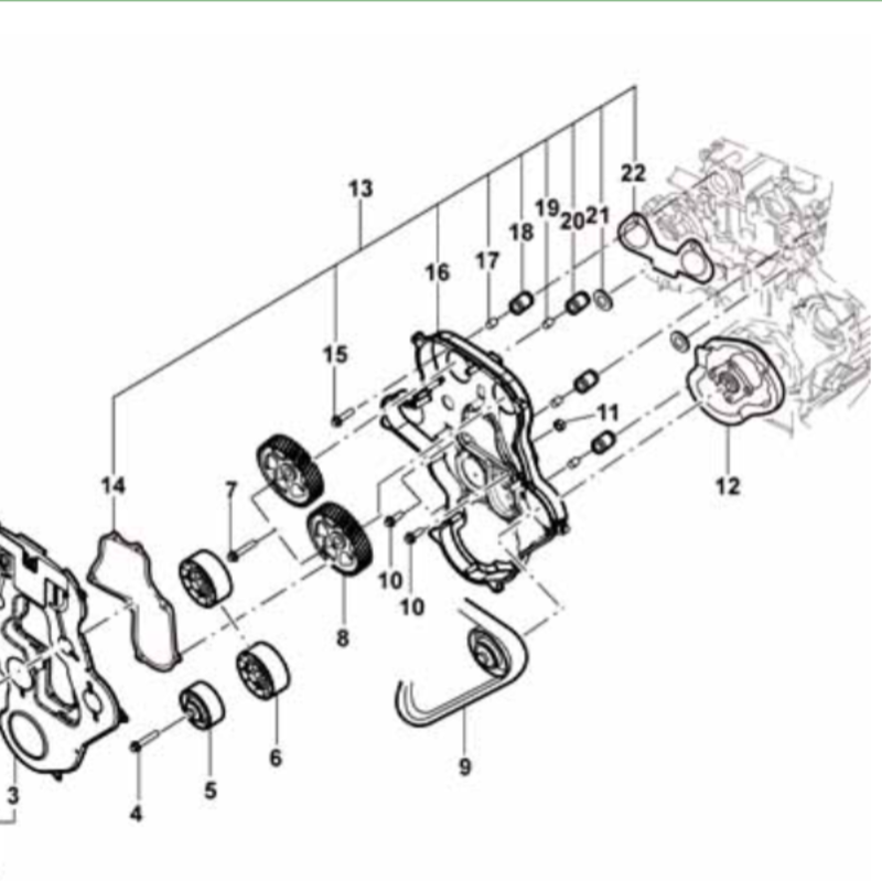 ZX auto parts Terralord Timing belt   BQ1035 pickup spare parts